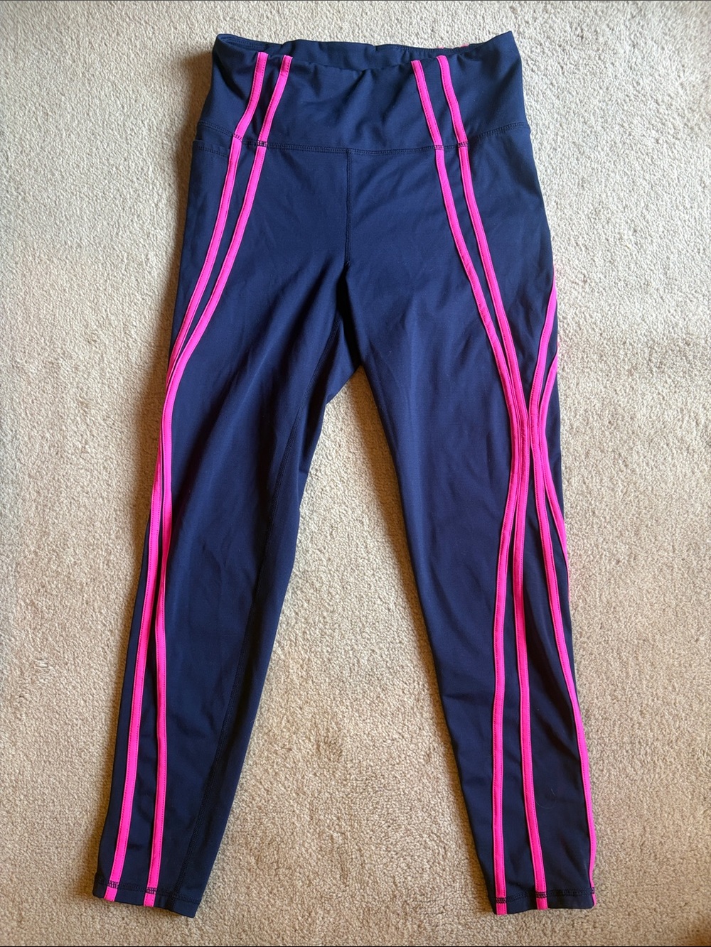 Lilly Pulitzer Navy Leggings with Pink Trim